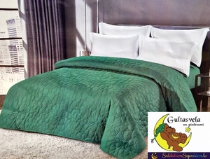 100% mikrošķiedras gultas pārklājs 170x210 cm TUMŠZAĻŠ- 20296