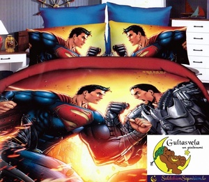 Kokvilnas satīna 3D gultas veļas kompl.160x200 SUPERMAN / SUPERMENS- 19416