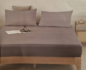 100% kokvilnas (satīna) palags ar gumiju 160x200 cm PELĒKS- 23249