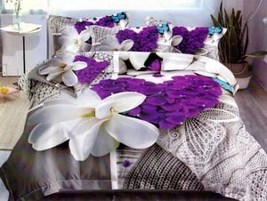 Kokvilnas (satīna) 3D palags 200x230 cm- 21777