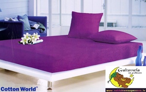 100% kokvilnas (satīna) palags ar gumiju 140x200 cm TUMŠI VIOLETS- 15044