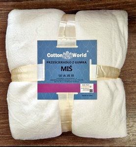 100% mikrošķiedras (plīša) palags ar gumiju 200x220 cm BĒŠS / BALTS- 19406