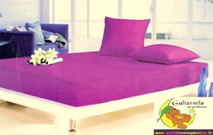 100% kokvilnas (satīna) palags ar gumiju 90x200 cm VIOLETS- 16100