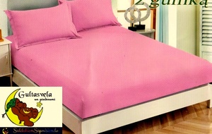 100% kokvilnas (satīna) palags ar gumiju 140x200 cm ROZĀ- 15044