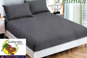 100% kokvilnas (satīna) palags ar gumiju 140x200 cm TUMŠPELĒKS- 15044