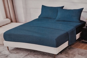 Kokvilnas (satīna) palags ar gumiju 120x200 cm SMARAGDZILS- 23278