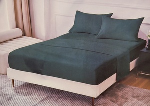 Kokvilnas (satīna) palags ar gumiju 90x200 cm TUMŠZAĻŠ- 23279