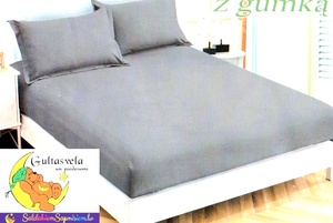 Kokvilnas ar mikrošķiedru palags ar gumiju 120x200 cm GAIŠPELĒKS - 21870