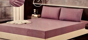 Kokvilnas ar mikrošķiedru palags ar gumiju 120x200 cm VIOLETS- 21870