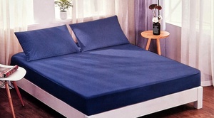 Kokvilnas palags ar gumiju 160x200 cm TUMŠZILS ar rūtojumu- 23652