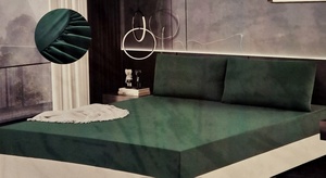 Kokvilnas palags ar gumiju 90x200 cm TUMŠZAĻŠ- 22889