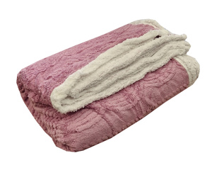 100% poliestera divkārtu pleds 200x220 cm ROZĀ- 22603