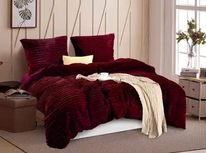 100% mikrošķiedras (plīša) LĪNIJU gultas veļas kompl. BEZ PALAGA 160x200 cm BORDO- 22558