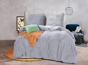 100% mikrošķiedras (plīša) LĪNIJU gultas veļas kompl. 200x200 cm GAIŠPELĒKS- 22508