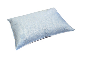 Dabīgu putnu spalvu un dūnu pildījuma spilvens 70x70 cm GAIŠZILS- 22387