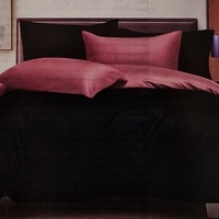 Kokvilnas (satīna) gultas veļas kompl.200x220 cm MELNS/ROZĀ- 20644
