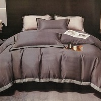 100% mikrošķiedras gultas veļas kompl. AR DEKORATĪVU MALU 200x220 cm TUMŠPELĒKS- 22887