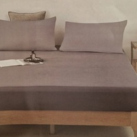 100% kokvilnas (satīna) palags ar gumiju 160x200 cm PELĒKS- 23249