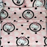 100% kokvilnas gultas veļas kompl. AR PALAGU 160x200 cm HELLO KITTY- 21622