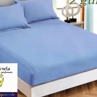 100% kokvilnas (satīna) palags ar gumiju 90x200 cm GAIŠZILS- 16100