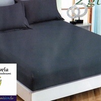100% kokvilnas (satīna) palags ar gumiju 90x200 cm TUMŠPELĒKS- 16100