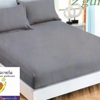 Kokvilnas ar mikrošķiedru palags ar gumiju 120x200 cm PELĒKS - 21870
