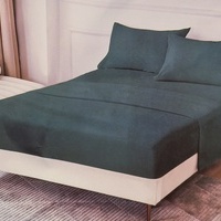 Kokvilnas (satīna) palags ar gumiju 140x200 cm TUMŠZAĻŠ- 23277