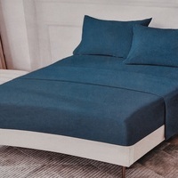 Kokvilnas (satīna) palags ar gumiju 120x200 cm SMARAGDZILS- 23278