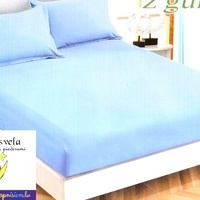 Kokvilnas ar mikrošķiedru palags ar gumiju 120x200 cm GAIŠI ZILS - 21870