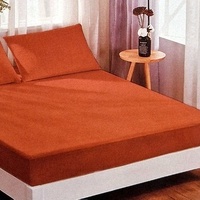 Kokvilnas palags ar gumiju 180x200 cm ORANŽI SARANS ar rūtojumu- 23651