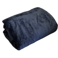 100% mikrošķiedras (plīša) pleds 200x220 cm MELNS- 23236