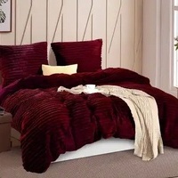 100% mikrošķiedras (plīša) LĪNIJU gultas veļas kompl. BEZ PALAGA 160x200 cm BORDO- 22558