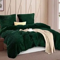 100% mikrošķiedras (plīša) LĪNIJU gultas veļas kompl. BEZ PALAGA 160x200 cm TUMŠZAĻŠ- 22557